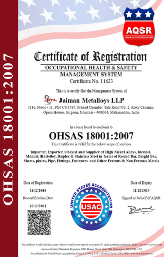 OHSAS Certificate