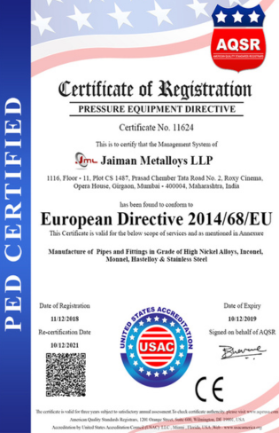 PED Certificate